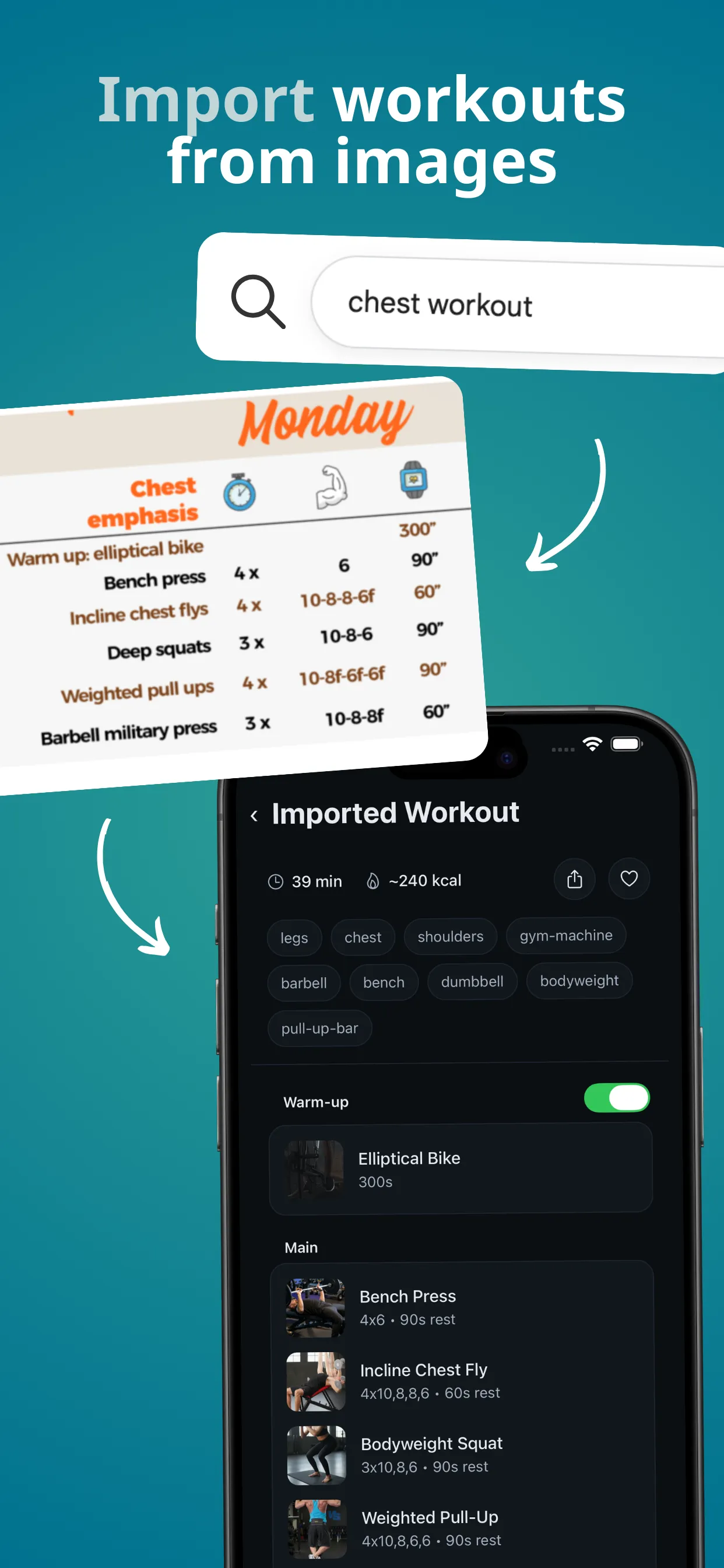 Import workouts from images into Fitness Gen